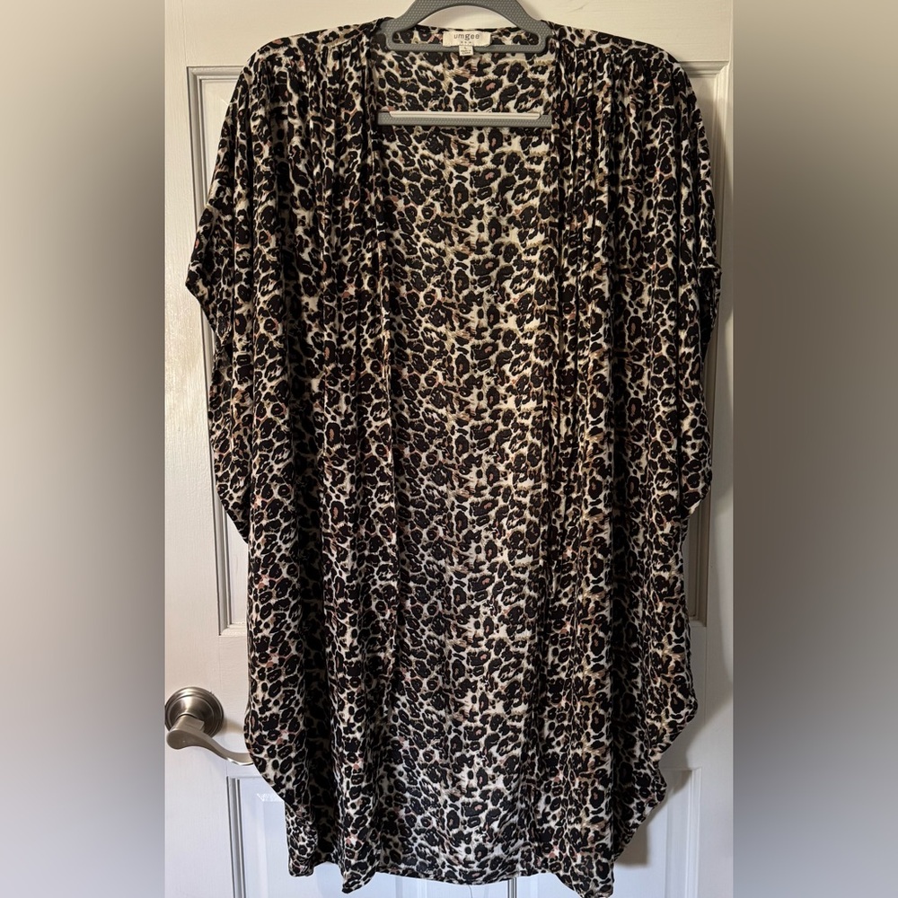 Umgee Animal Print Cardigan (Size: L)